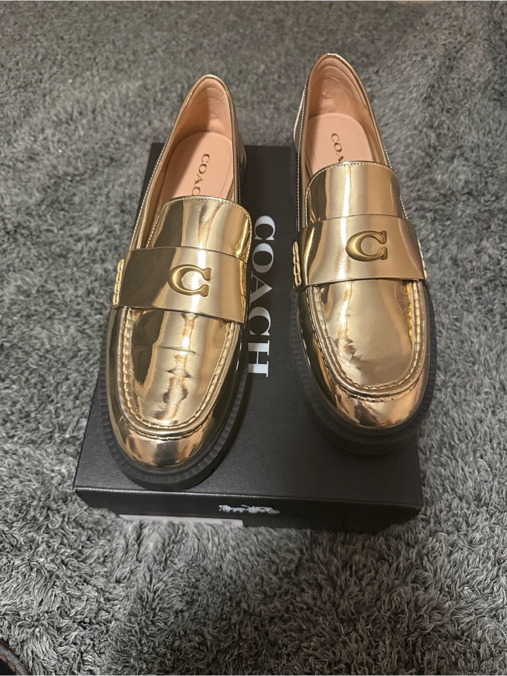 Coach Women's Leah Platform Lug Sole Loafers Size 11